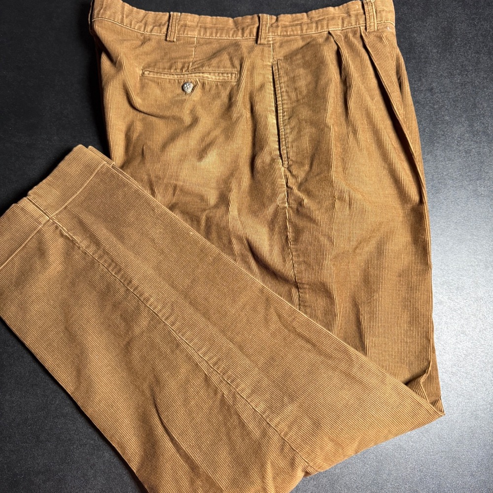 Polo Ralph‎ Lauren Hammond Pant Mens 40/32 Brown Corduroy Double Pleated Classic